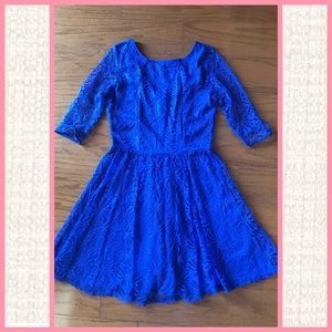 ASOS Sapphire Blue Lace Fit and Flare Dress